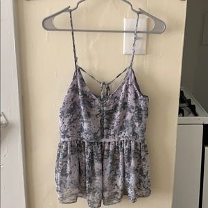 Floral silk tank top